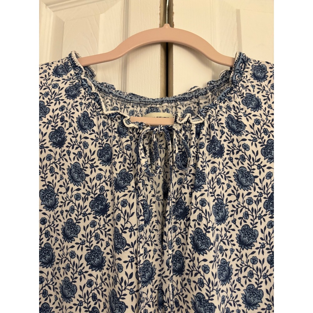 Max Studio Blue & White Floral Tiered Dress – Size Medium – Boho Style - Picture 6 of 8